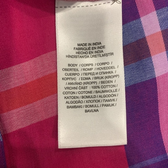 Ralph Lauren Womens Size Medium Pink Purple Paid Flannel Blouse Shirt Top Button - Picture 6 of 10